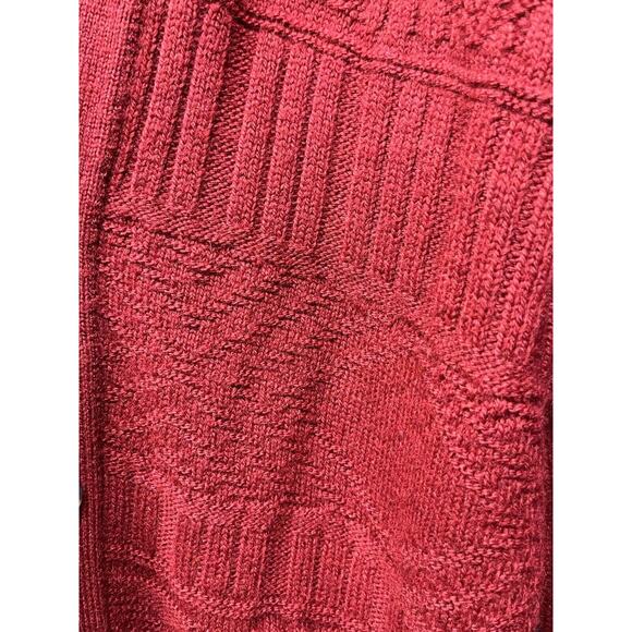 Vtg Reed St. James Cardigan Mens XL Burgundy USA Made Button Acrylic Grandpa - Picture 5 of 6